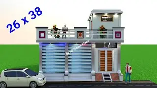 26 x 38 दुकानों के साथ घर का डिजाइन | मकान के साथ दुकान का नक्शा | कम खर्चे मे घर कैसे बनाए