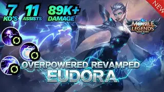 EUDORA BUFFED TOO HARD?!⚡💀| AOE Nukes, Chain Stuns & Teamfight Melts | 89K+ Damage | MLBB #new #fyp 