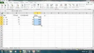 Statistics - Excel 2010 - Mean of a Frequency Distribution