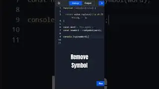Remove Symbols from words in JavaScript | #shorts