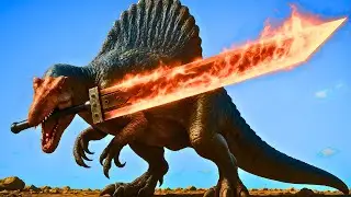 SURVIVING AS A SPINOSAUR... BUT I HOLD A FLAMING SWORD 😱(DINOBLADE )