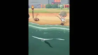 beachside fishing in animal crossing #shorts