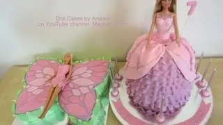 Mariposa Barbie Cake & Princess Doll Cake - how to make my standing doll cakes on my channel