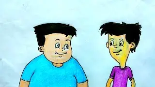 How To draw Nut Boltu Bangla Cartoon || Nut Boltu Drowning Step By Step...