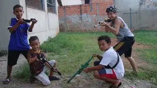 jogando com arma de feijão!?