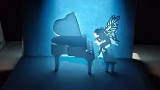 3d Elf piano/ Pop up piano card/Kirigami/Paper art and craft.