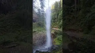 Walking behind the falls 🤩🍂 #oregon #waterfall #nature #adventure #visitoregon @traveloregon #yt