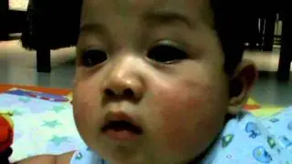 Rafif on the baby mattress