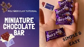How To Make Miniature Chocolate Bar Polymer Clay Tutorial || KK Doll Village