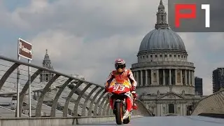 Marc Marquez rides over Millenium Bridge in London - MotoGP
