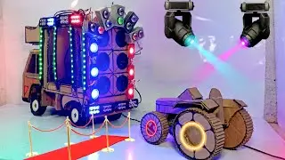 DIY Mini Dj Truck At-Home Dj Gadi Kese Banaye Diy Loading DJ cardboard Making Dj setup sharpy light