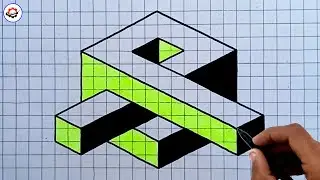 How to Draw 3D Drawing - Easy 3D Art Trick on Graph Paper | Ashar 22