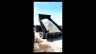 Gatormade's new double reinforced dump trailer split gate demo. dump - spread - load equipment.