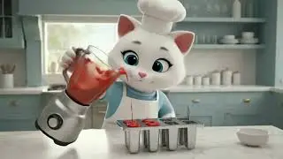 Cute Cat Mimi Makes Fruit Popsicles 🍓😸 | Easy Kids Recipe 
