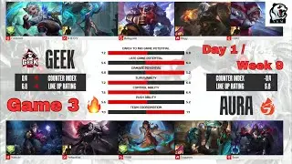 GEEK vs AURA | Game 3 | Day 1 Week 9 | MPL ID S13 | Regular Season | Mobile Legends