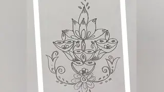 Beautiful Diya Rangoli 🪔🪔 ||7 to 1 Dots||Creative Rangoli🪔🪔||