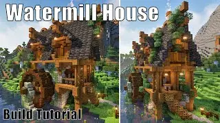 Minecraft Water Mill Cottage | Medieval Fantasy Water Wheel House