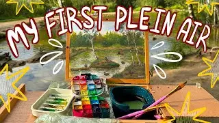 My first plein air painting! 🎨🌿✨