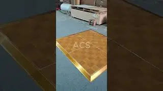 Elegant Wood Dance Floor with Gold Trim | Portable Cam-Lock Flooring by ACS