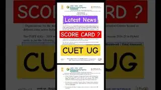 CUET UG SCORE CARD #cuet #ug #scorecard