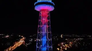 The light show at Lhasa Radio and Television Tower lights up the sky!
