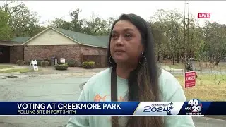 Arkansas voters brave the rain to vote
