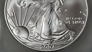 2007 Silver American Eagle. Graded with MS70.