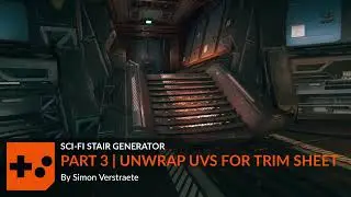 sci fi stair generator   part 3   unwrap uvs for trim sheet 1080p