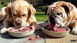 &ldquo;ASMR Dog Food Tasting 🐶🎧  Retriever and bull dog Eats 20 Popular Foods&rdquo;