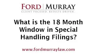 What is the 18 Month Window for Special Handling Filings?