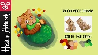 🎨How to draw mermaid cat birthday gift idea illustration || #HisameTuts