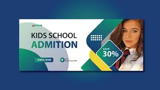 School Admition Banner Design |  Free Graphic Design Bangla Tutorial, Free Social Media Design,