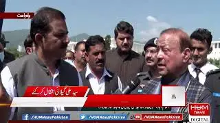 President Azad Kashmir talks to media