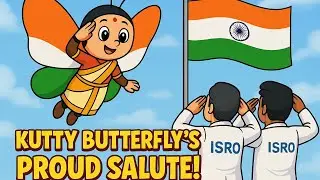 Kutty Butterfly&rsquo;s Proud Salute to Indian Flag 🇮🇳 | ISRO Scientists Tribute | KalviPop✍️ 🦋✨