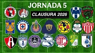✅️JORNADA 5 LIGA MX 2026 🇲🇽🇲🇽🇲🇽