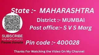 Maharashitra  Mumbai S v s Marg Ka pin code 400028 / Mumbai S v s Marg ka post office