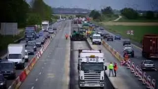 Application de l'enrob&eacute; M&eacute;gabase sur l'A6