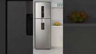 GELADEIRA ELETROLUX FROST FREE INVERTER 409L &Aacute;GUA NA PORTA AUTOSENSE COR INOX LOOK (IW45S)