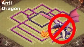 Clash of Clans │ BEST TH8 CLAN WAR BASE │ Anti-Dragon │ Anti 3 Star Base │ + Def Clips Included