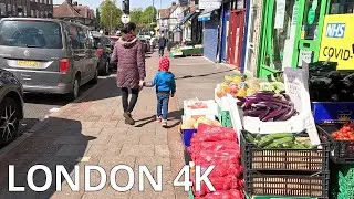 RAYNERS LANE, HARROW, Sunny but Windy Saturday in April / London HA5 & HA2 &ndash; N096 [4K]