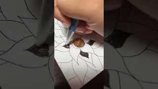 Easy Drawing with a penny!  🪙✍️🌸#shorts  #art #drawing #satisfying