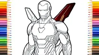 IRON-MAN Suit MARK 50 Coloring Pages | Satisfied Ironman Coloring