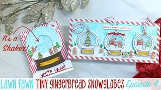 Lawn Fawn Tiny Gingerbread Snowglobe Cards