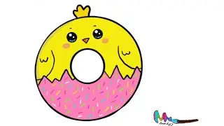 How to draw Easter Chick Donut.