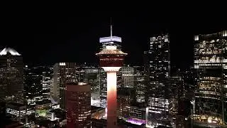 Calgary Tower Overview at Night