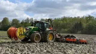 John Deere 6175R & Schouten Spider SP12260 - Meganck Haenebalcke   sleepslangbemesting