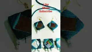#diy #ankisart #art #squre mirror jewellery #home made set #febric #tutorial #shortvideo