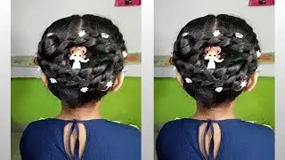 Brilliant baby girl bun hairstyle ##attractive #party function #youtube hairstyle tutorial 💖 👌 #