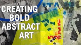 Abstract Mixed Media Painting | Acrylic & Collage Art Demo on Canvas