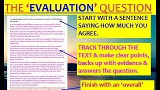 GCSE English Language Paper 1 the 'evaluation' question (Pat & Bruce)